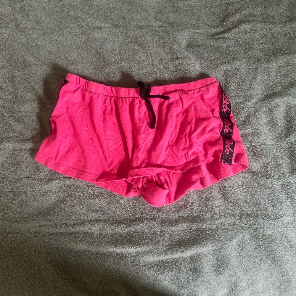 Pink Bebe sleep shorts, size small
